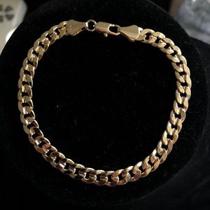 14k gold filled Cuban bracelet stamped
